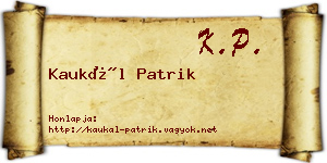 Kaukál Patrik névjegykártya